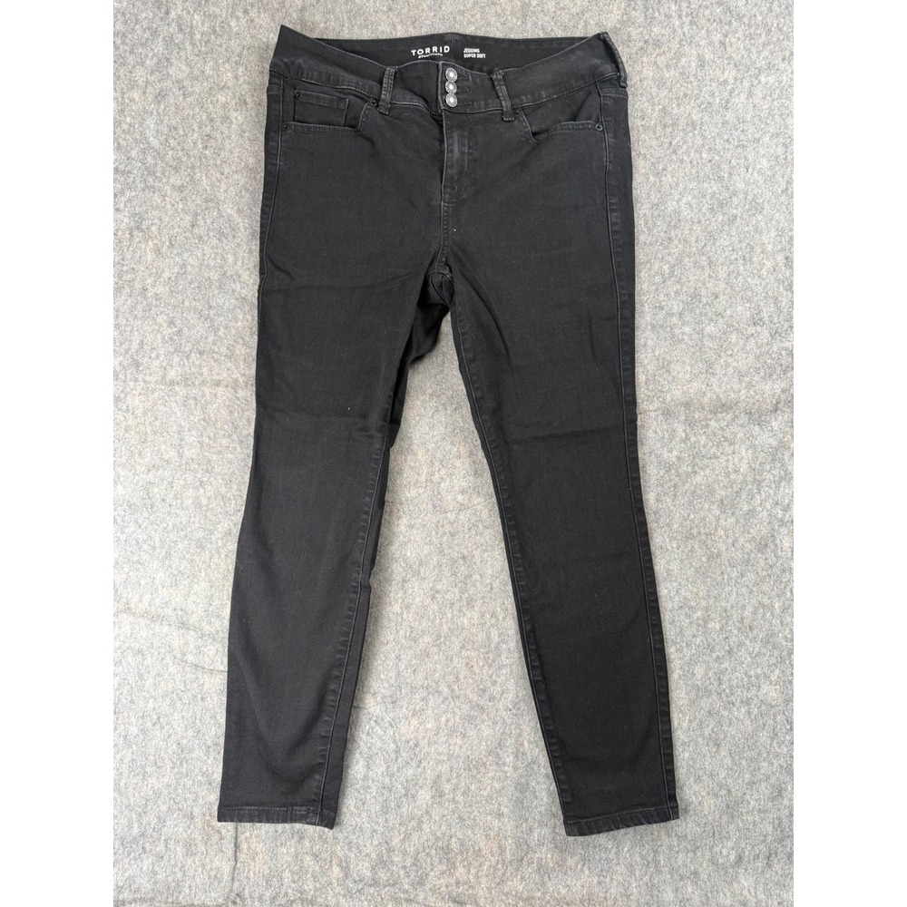 Torrid Super Soft Jegging Black High Rise Skinny Jeans Womens 14S Short